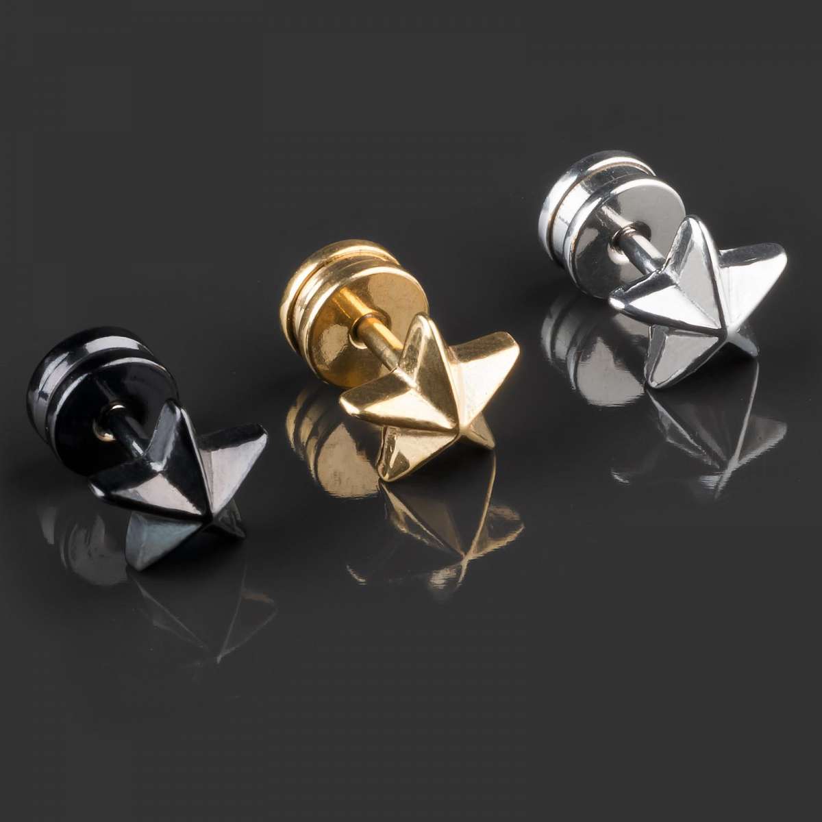 Fake Plug Ohrstecker SternE Stahl Ohr Piercing OhrringE Tunnel Z393