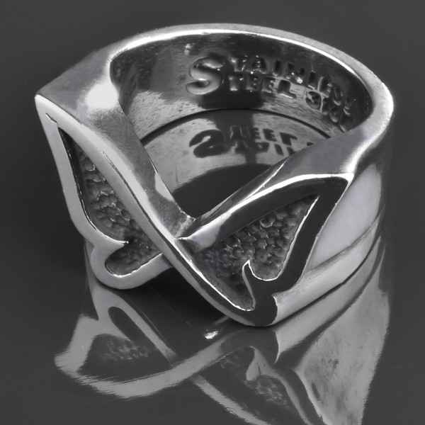 Edelstahl Ring Schmetterling Rockabilly Fingerring silber Butterfly RS42