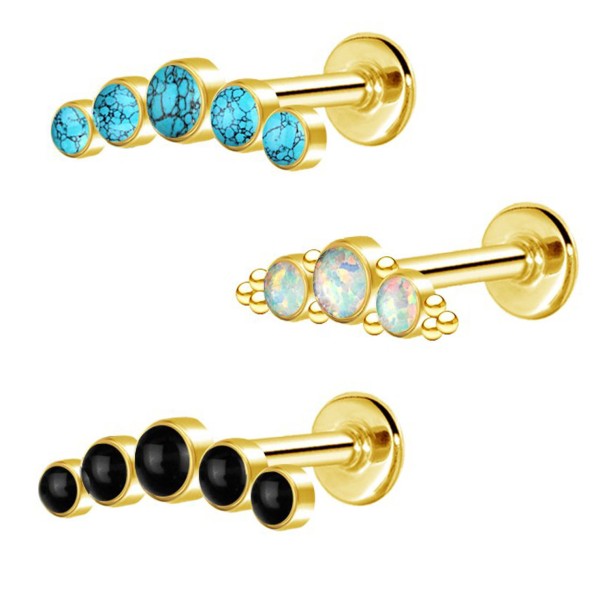 Helix Tragus Ohr Knorpel Piercing Stecker Türkis Opal Onyx Bogen Ohrstecker Z592