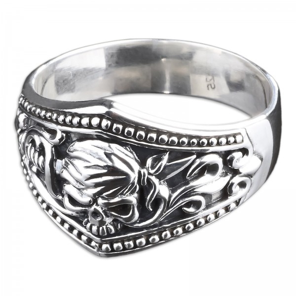 925 Silber Ring Totenkopf Skull Pirat Biker Gothic Rock Daumenring SR29