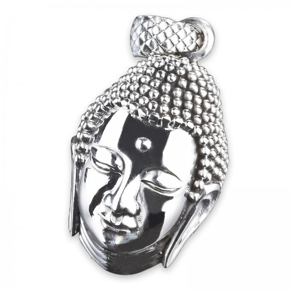 925 Silber Anhänger Buddha Kopf Buddhismus AS59