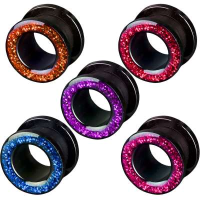 Silicone Ohr Plugs Mit Strass - Bunte Flesh Tunnels 6-20mm
