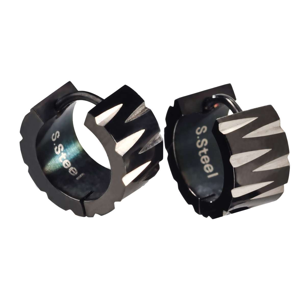 JewelryWe 4 Paar Ohrstecker-Set - Edelstahl, Quader-Bar Design, 6-12 Mm, Für Damen & Herren