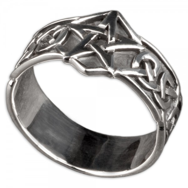 925 Silber Ring Pentagramm Fingerring Gothic Tribal keltisch SR9
