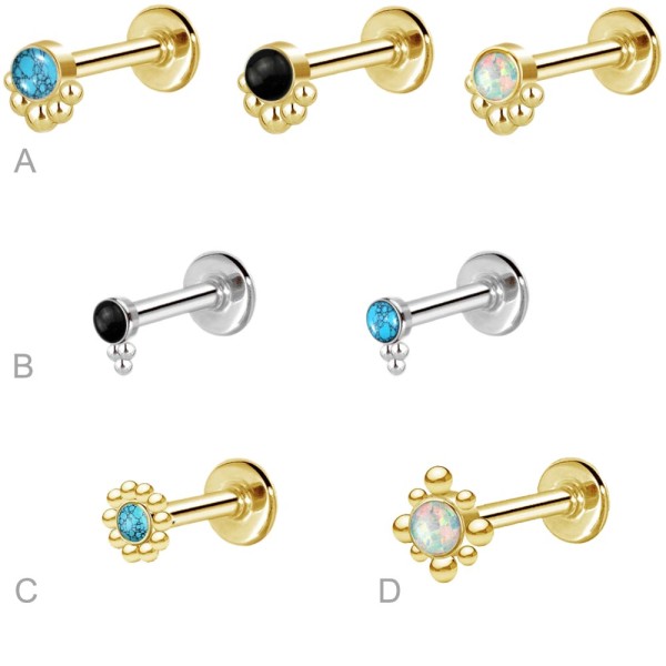 1,2mm Labret Lippen Piercing Madonna Tragus Helix Ohr Piercing Stecker Z557