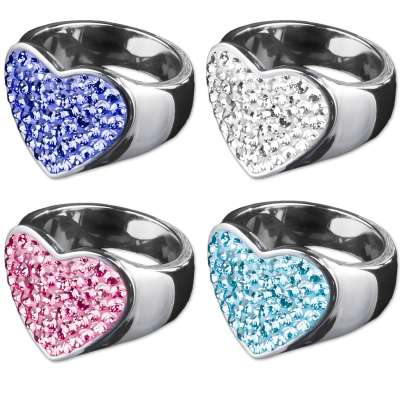 Damen Ring Aus Edelstahl Mit Stern-Design & Buntem Animal-Print – Ringgrößen 50-69, Ca. 17 Mm Kopfbreite, Rockabilly-Style