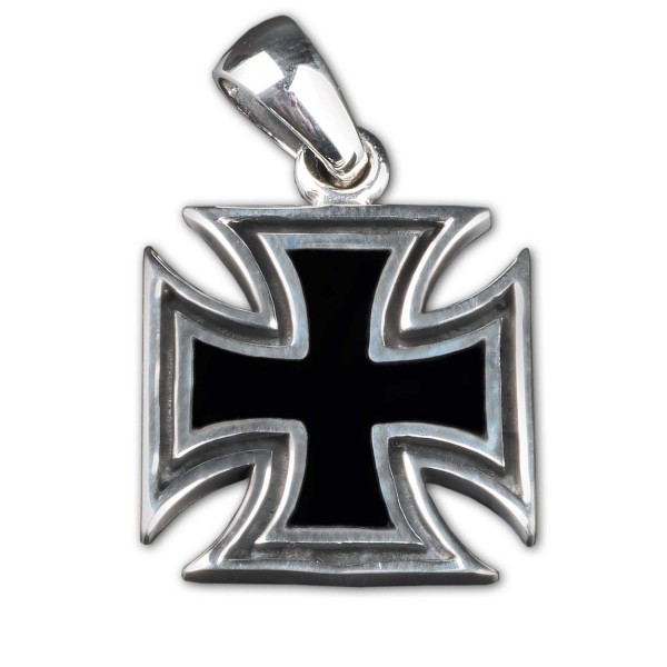 925 Silber Anhänger Eisernes Kreuz Iron Cross Biker Freimaurer Malteser AS61