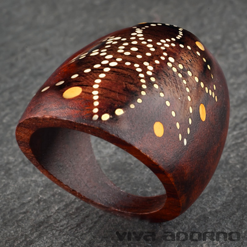 Damen Ring Holzring handgefertigt Holz Naturschmuck Fingerring CR17