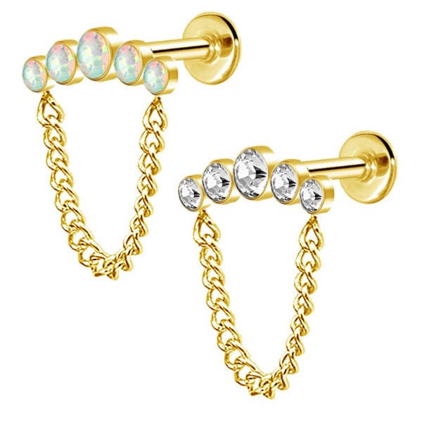 Helix Tragus Ohr Knorpel Piercing Stecker Bogen Kristall Kette Ohrstecker Z594