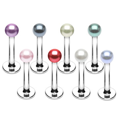 1,2 - 1,6mm Labret Lippen Piercing Stecker Perle Tragus Helix Perleffekt Z408