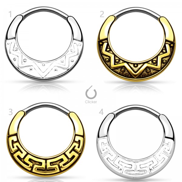 Nasen Piercing Nasen Ring Septum Clicker Helix Schild Ohr Maya Tribal Z484