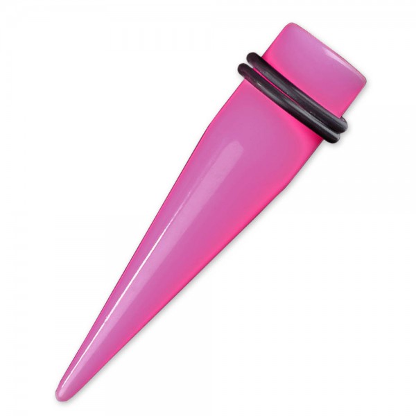 1,6 - 12mm Dehnungsstab Expander Pink Rosa Ohr Taper Acryl Plug Neon Tunnel EX12p