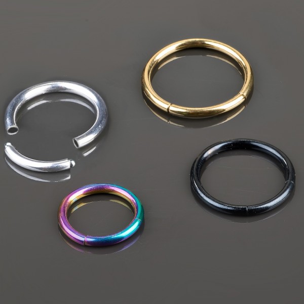 1,2 bis 3mm Segment Ring Intim Piercing Septum Ring 3 Farben universal Z228
