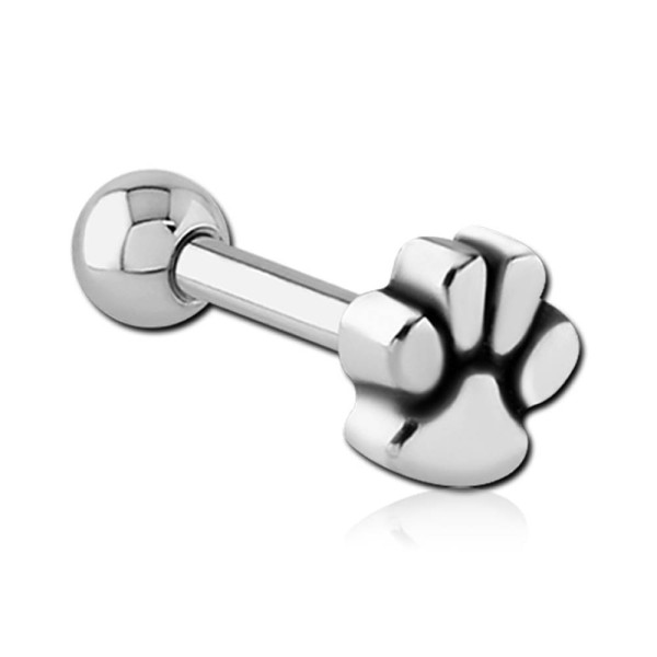 Pfote Tatze Pfötchen Helix Tragus Ohr Piercing Cartilage Knorpel Stecker Z587